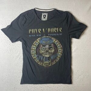Amplified Guns N Roses Civil War Skull Graphic T Shirt Men's‎ Large Black Cotton